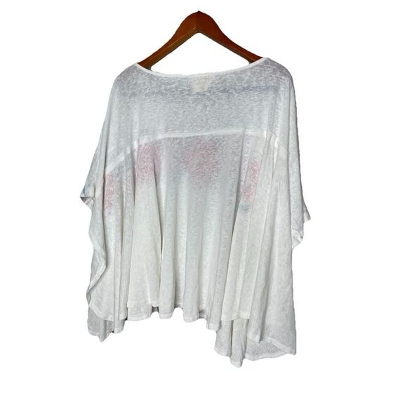 Savanna Jane Size 1X 2X Embroidered Top PonchoWhite Floral Flowers Plus - Picture 2 of 10